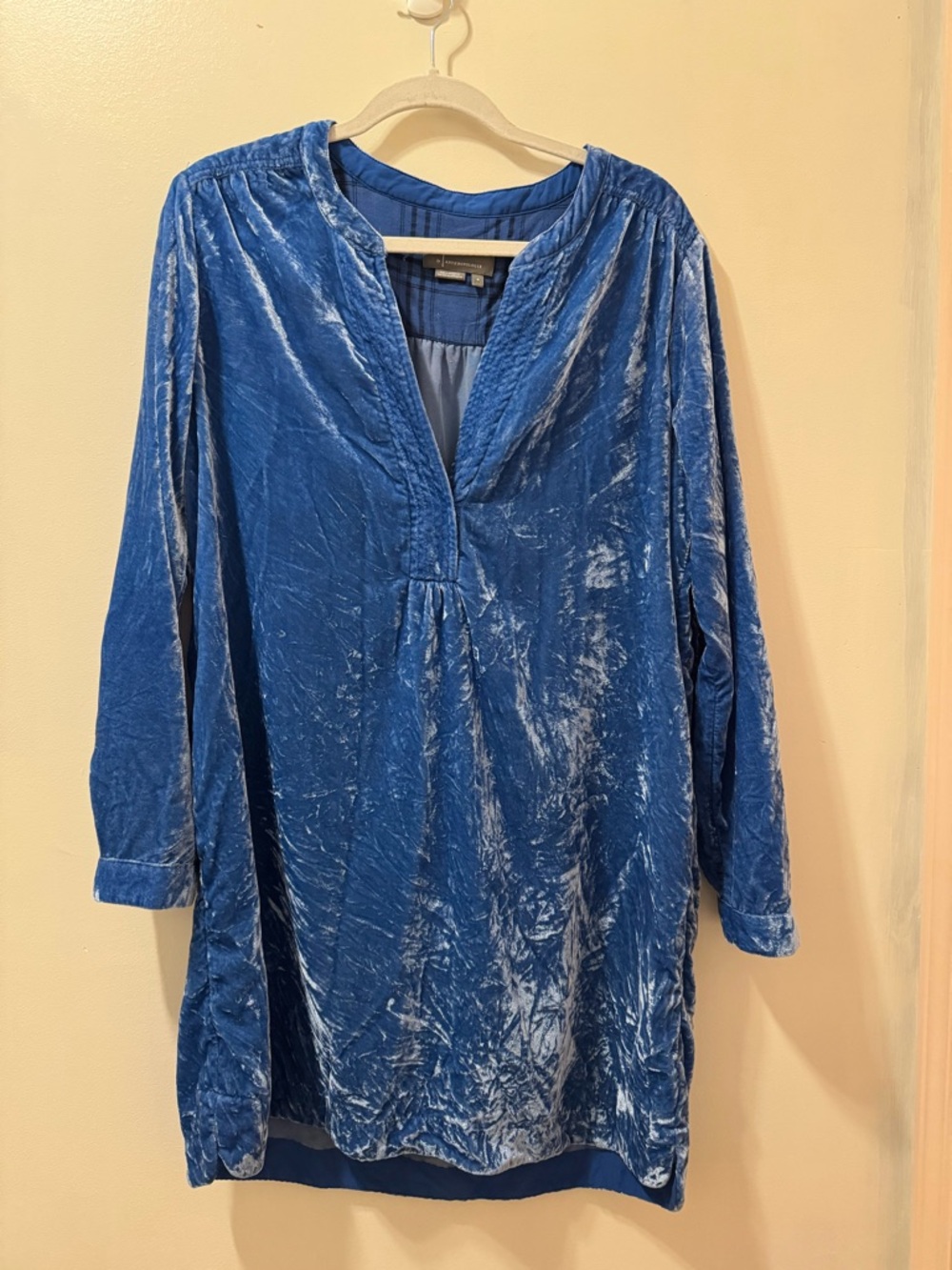 Anthropologie Melody Velvet Tunic Dress In blue women’s medium